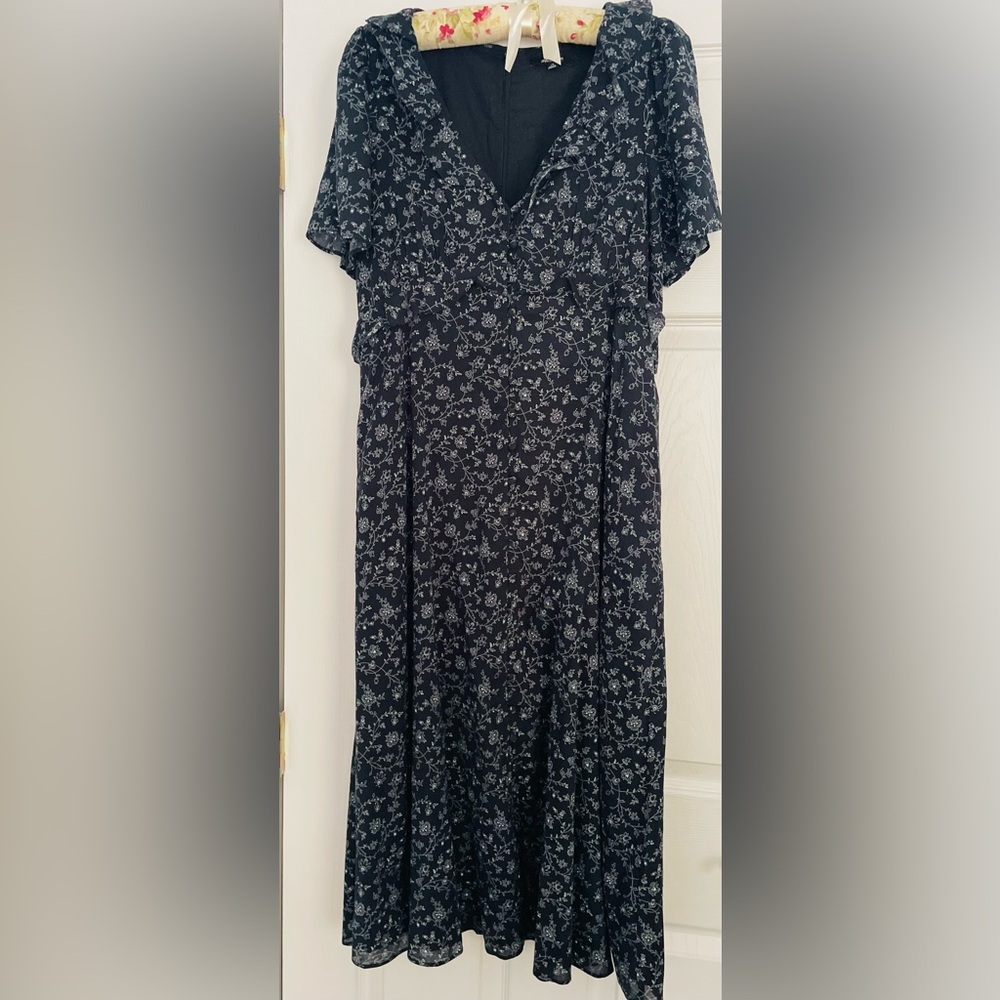 Madewell Black and White Flutter Sleeve Sundress